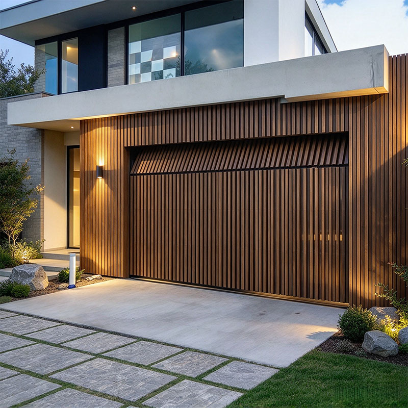 Modern Vertical Grille Aluminum Sectional Garage Doors